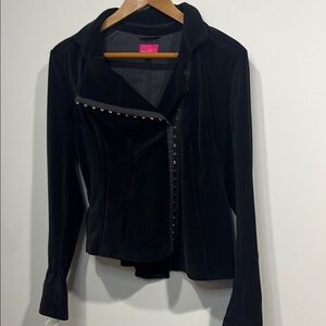 Black Velvet jacket corset hook and eye size 12 Mexx